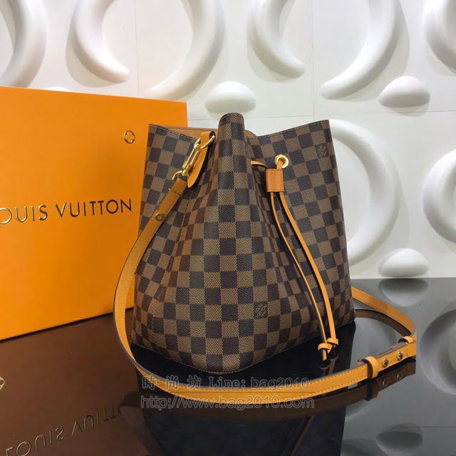 LV女包 N40198 2019新顏色 路易威登NéoNoé手袋 LV抽繩水桶包 LV女肩背包 LV棋盤格挎包  ydh3056